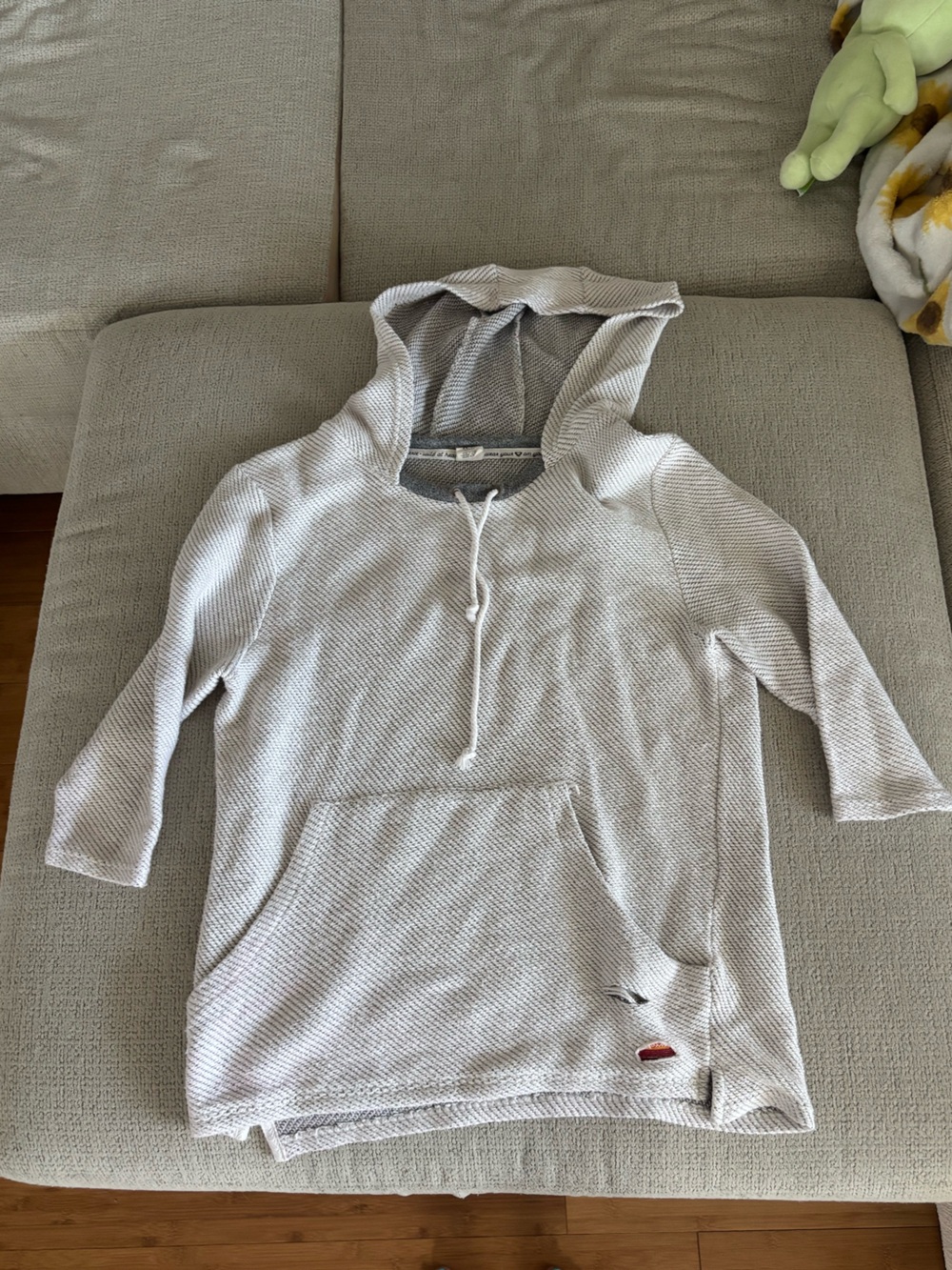 Roxy white & gray striped hoodie in a L